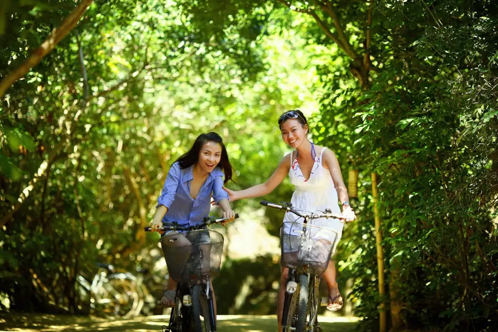 People riding bicycles together